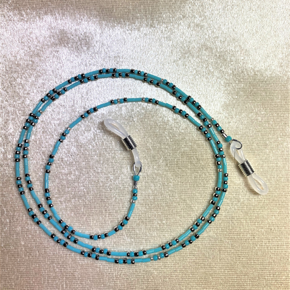 Turquoise Silver Eyeglass Chain #1345
